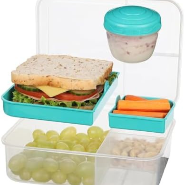 KLIP IT PLUS Leakproof Food Storage Containers | 1 L | Airtight, Stackable & Nestable Meal Prep Containers with Lids | School Lunch Boxes | BPA-Free | 3 Count