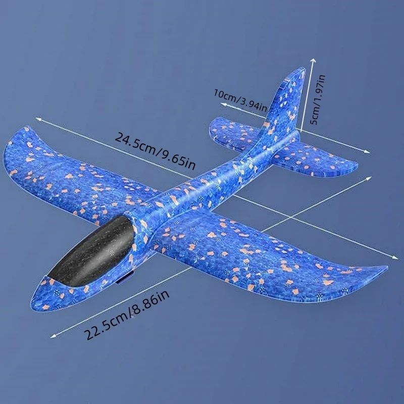 Glowing Foam Aircraft 10M Launcher Catapult Glider Aircraft Gun Toy Children's Outdoor Game Bubble Model Shooting Flying Roundab