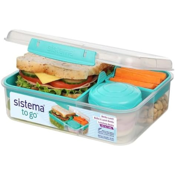 KLIP IT PLUS Leakproof Food Storage Containers | 1 L | Airtight, Stackable & Nestable Meal Prep Containers with Lids | School Lunch Boxes | BPA-Free | 3 Count