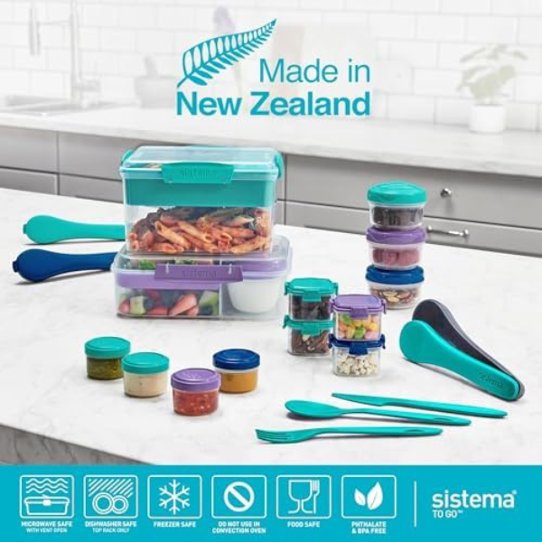 KLIP IT PLUS Leakproof Food Storage Containers | 1 L | Airtight, Stackable & Nestable Meal Prep Containers with Lids | School Lunch Boxes | BPA-Free | 3 Count